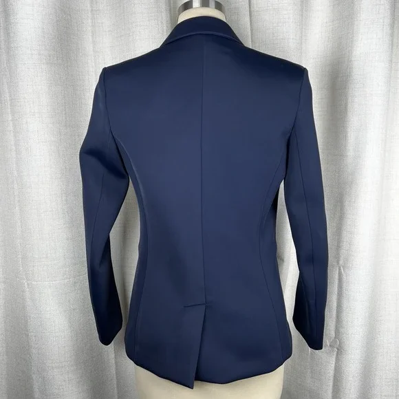 NEW! J.McLaughlin Scuba Knit Navy Blue Blazer Women's 6 Career On Button